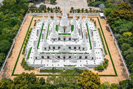 Top view of Wat Asokaram temple