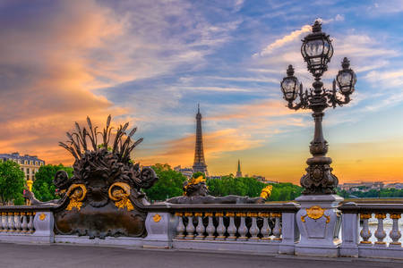 Pohľad z mosta na Eiffelovu vežu