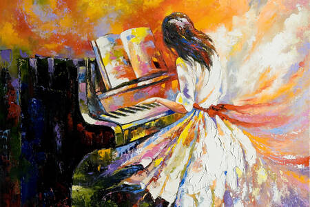 The girl at the piano