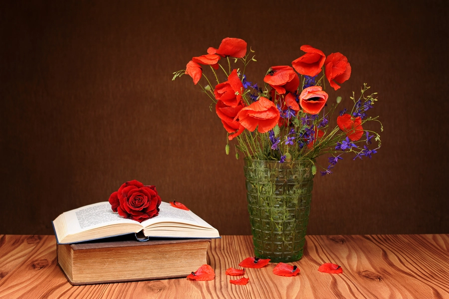Poppies in a vase