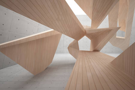 Abstracción 3D: Figuras de madera