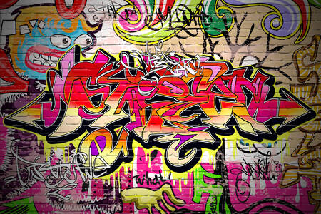 Pouliční graffiti na zdi