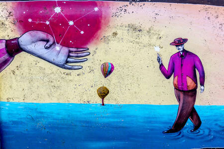 Абстрактное цветное граффити