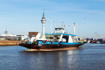 Ferry on the Weser River in Bremerhaven