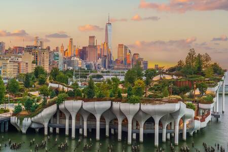 Little Island Park en het centrum van Manhattan