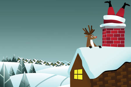Santa Claus in the chimney