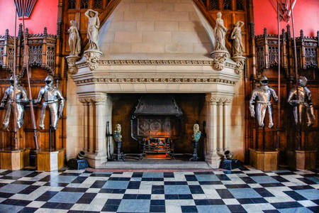Cheminée de la grande salle du château d'Édimbourg
