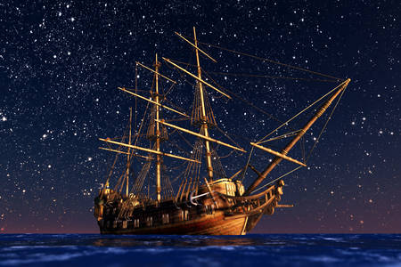 Кораб през нощта