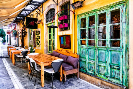 Restaurante en la calle en Rethymno