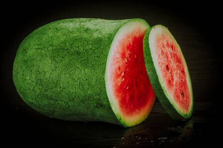 Watermelon on a black background