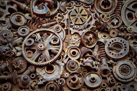 Old mechanical parts