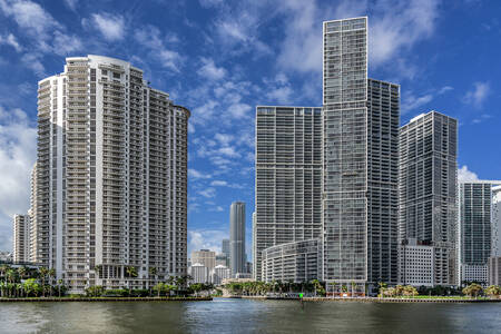 Arranha-céus no centro de Miami