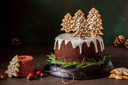 Christmas gingerbread cake