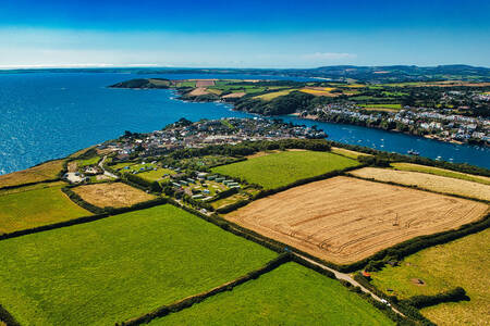 Fields and villages in Cornwall