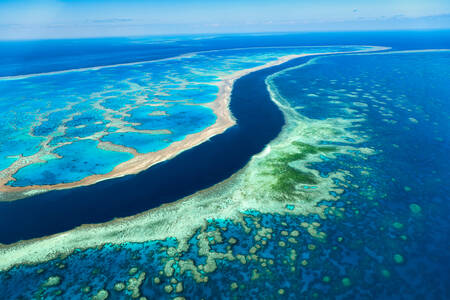 Uitzicht op het Great Barrier Reef