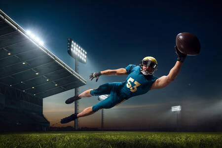 American football player on the field