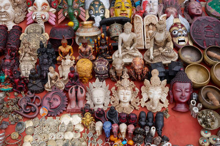 Souvenirs at the flea market in Kathmandu