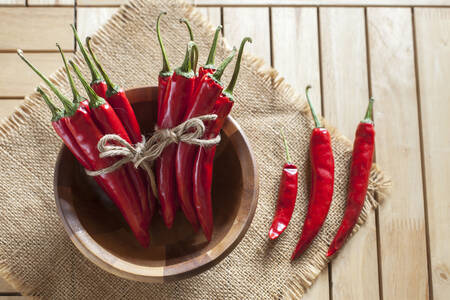 Papryczka chili na talerzu