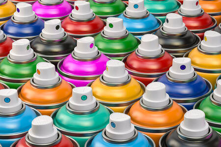 Multi-colored spray cans