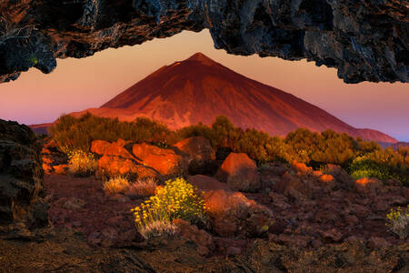 Mount Teide pri východe slnka