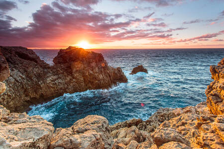 Zonsondergang op Menorca