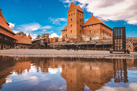 Trakai castle on lake Galve