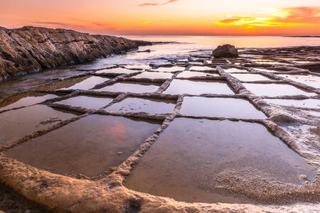 Bains de sel sur la plage de Marsaskala