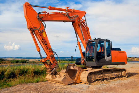 Orange excavator