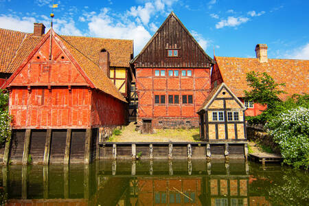 Traditional Danish houses in Den Gamle By