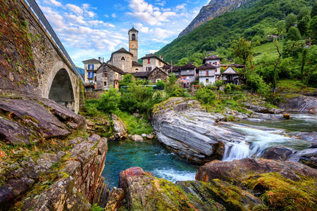 The village of Lavertezzo in Switzerland