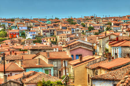 Rooftops in the town of Agiasos