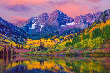 Maroon Bells Mountains in Colorado
