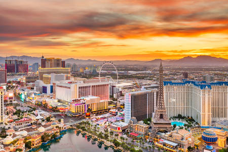 Zonsondergang in Las Vegas