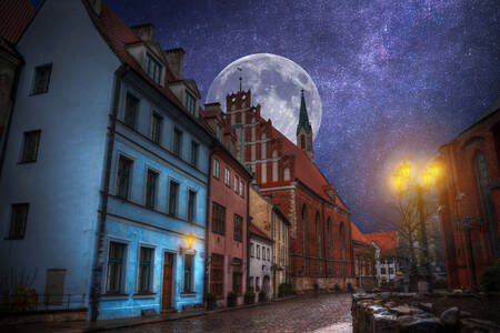 Calles de la noche Riga