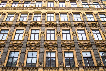 Egy épület homlokzata Rigában