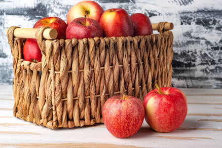 Red apples in a basket