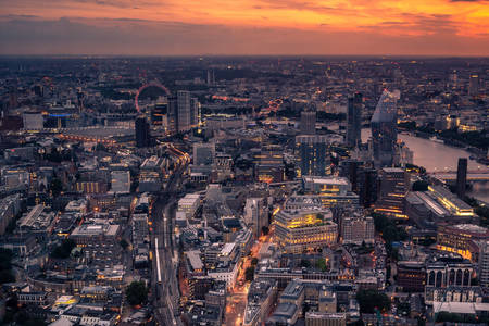 Londen bij zonsondergang