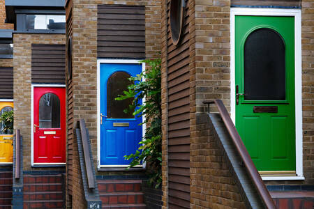 Colorful doors of London houses