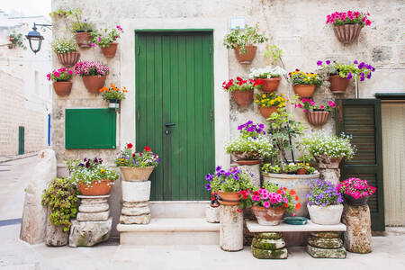 Gevel van een huis in Monopoli