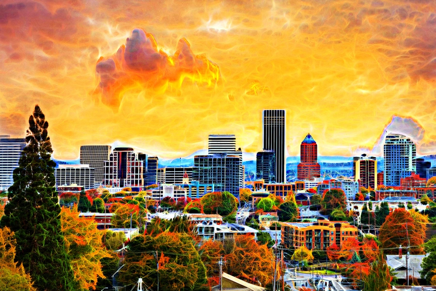 Sunset in Portland