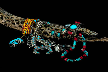 Silver and turquoise jewelry