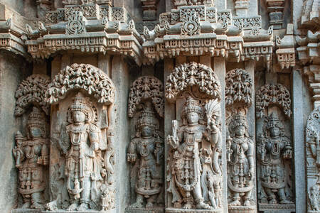 Bas-reliefs of the temple in Belur