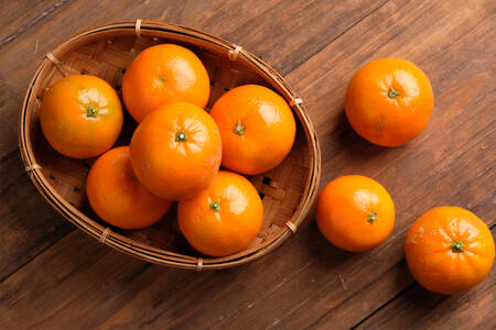 Mandarínky v prútenom koši