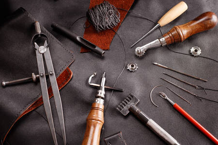 Various Tools for Working with Leather