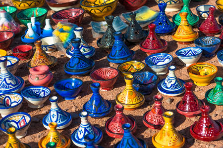 Tajines de cerámica coloridos