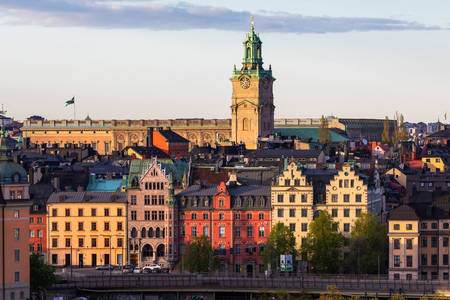 Vista da Igreja de São Nicolau em Estocolmo