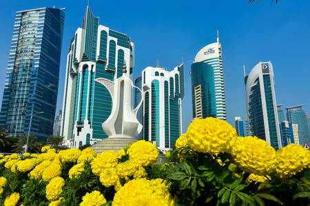 Небоскребы в городе Доха