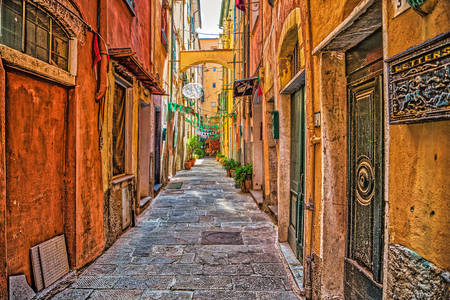 As ruas da aldeia em Cinque Terre