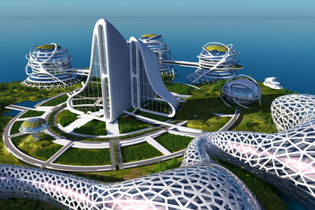 Cidade do futuro no litoral