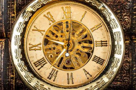 Mostrador de relógio antigo
